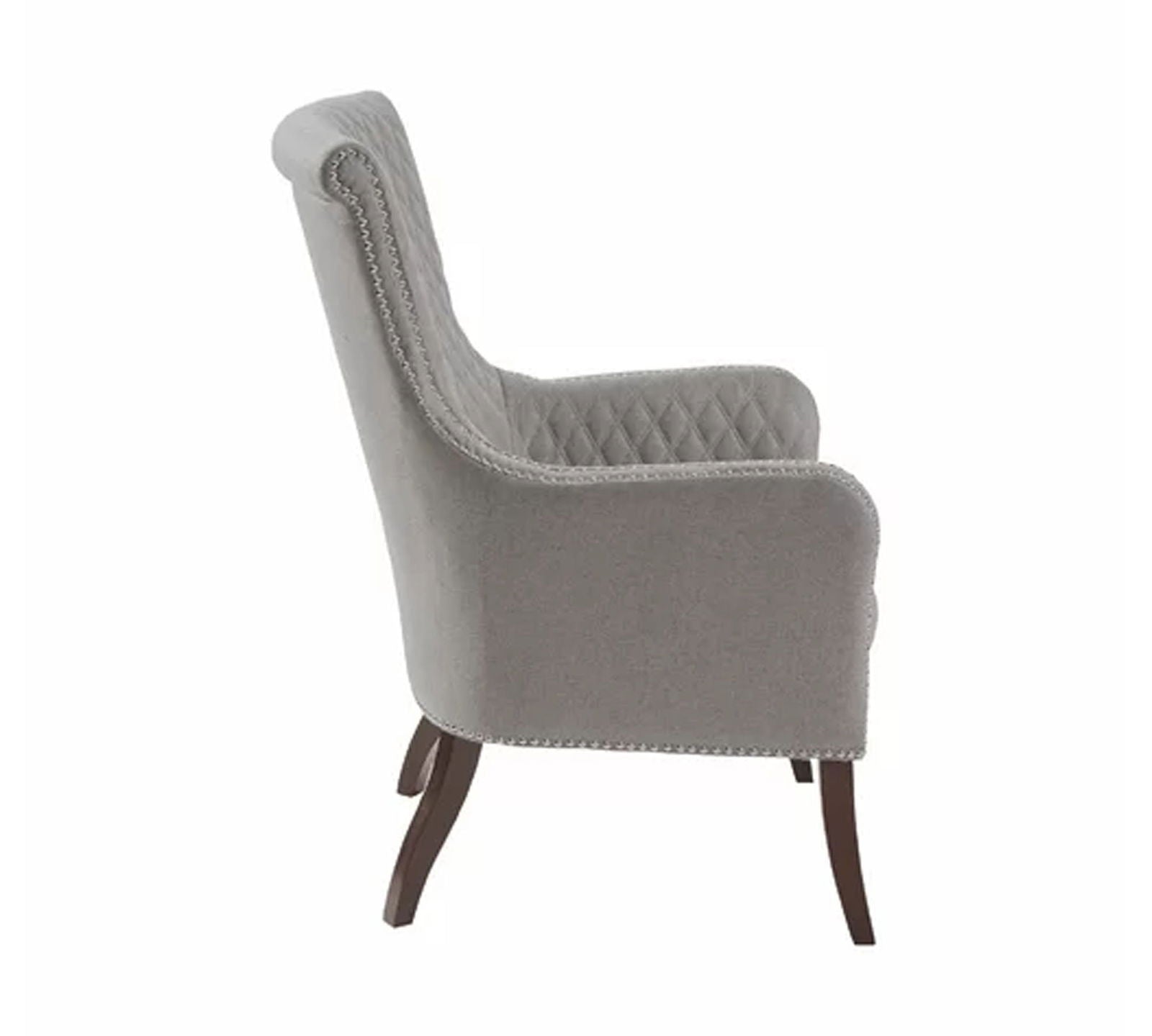Curved Back Wooden Lounge Chair -