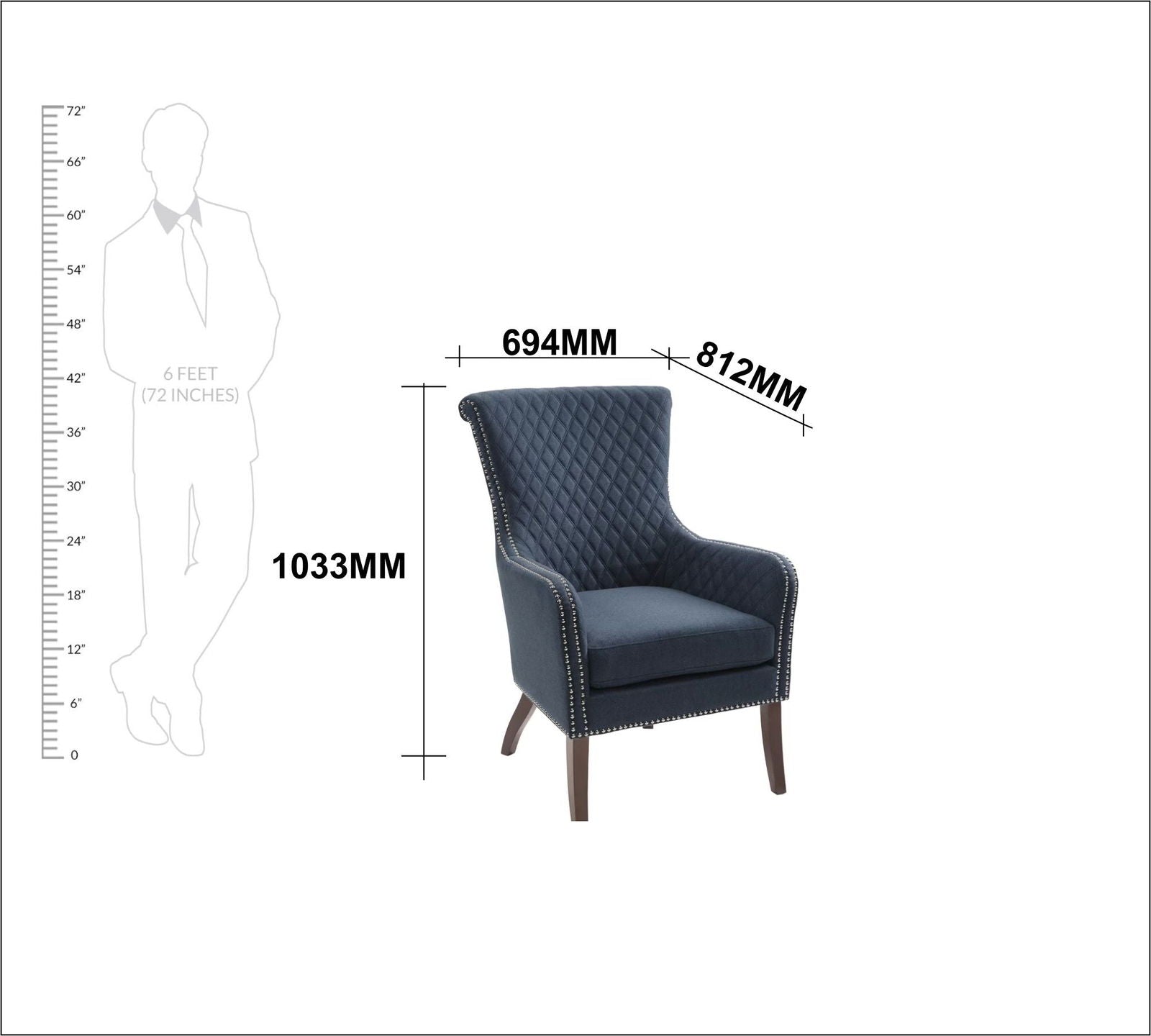 Curved Back Wooden Lounge Chair -
