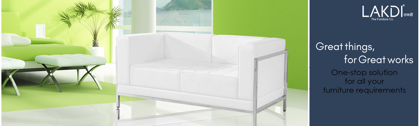 Cushioned Leatherette Sofa with Meta Legs -