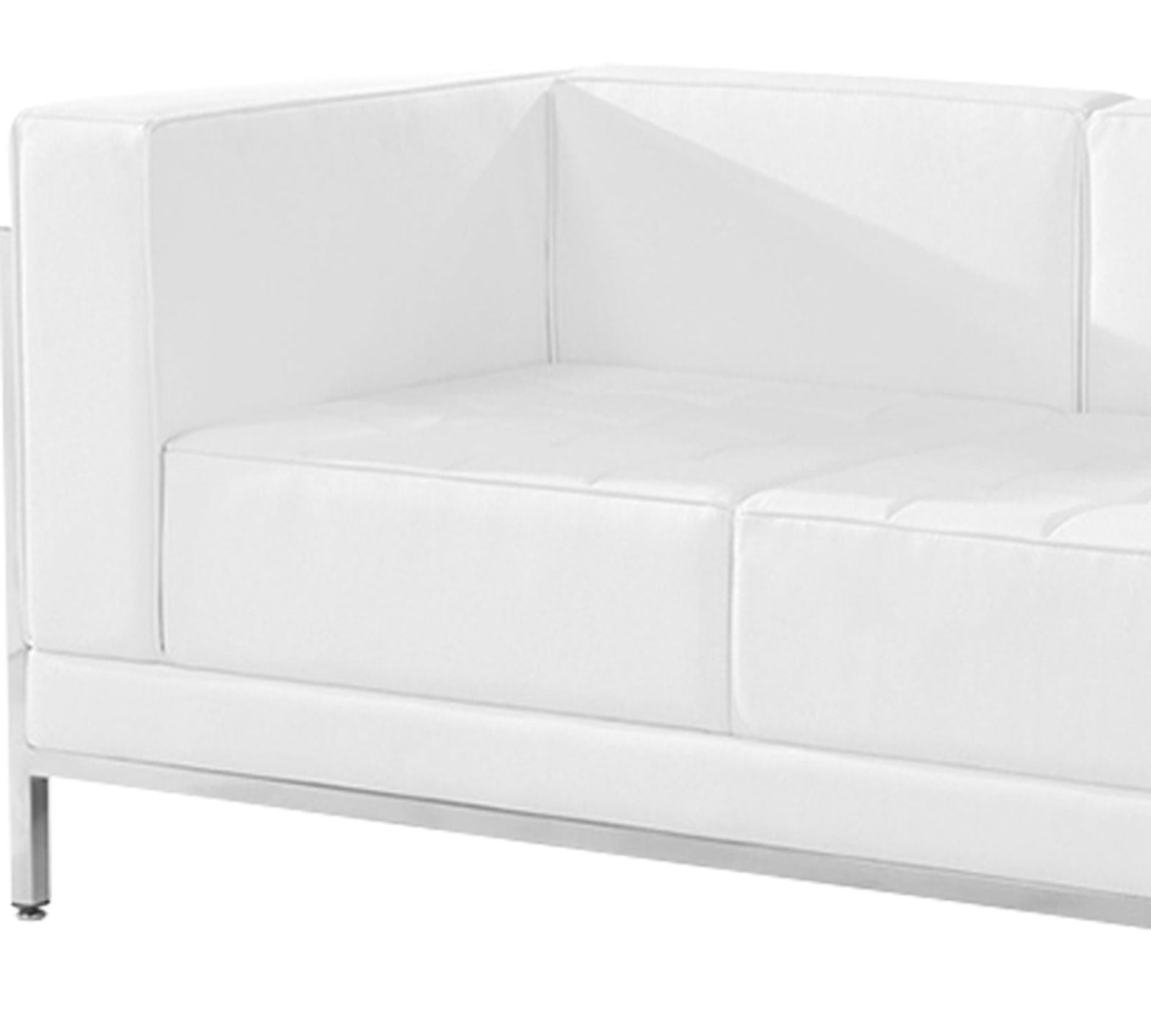 Cushioned Leatherette Sofa with Meta Legs -