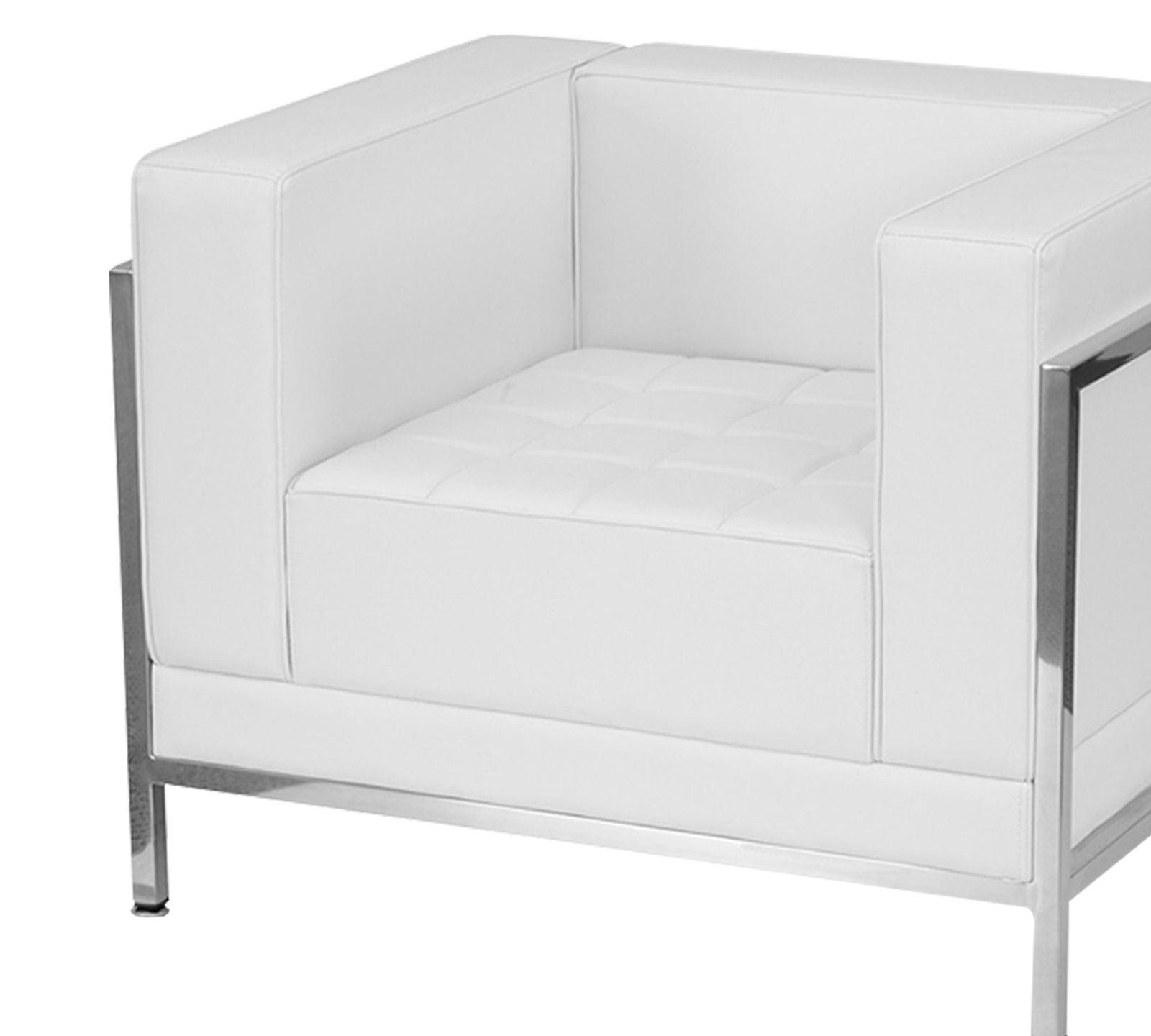 Cushioned Leatherette Sofa with Meta Legs -