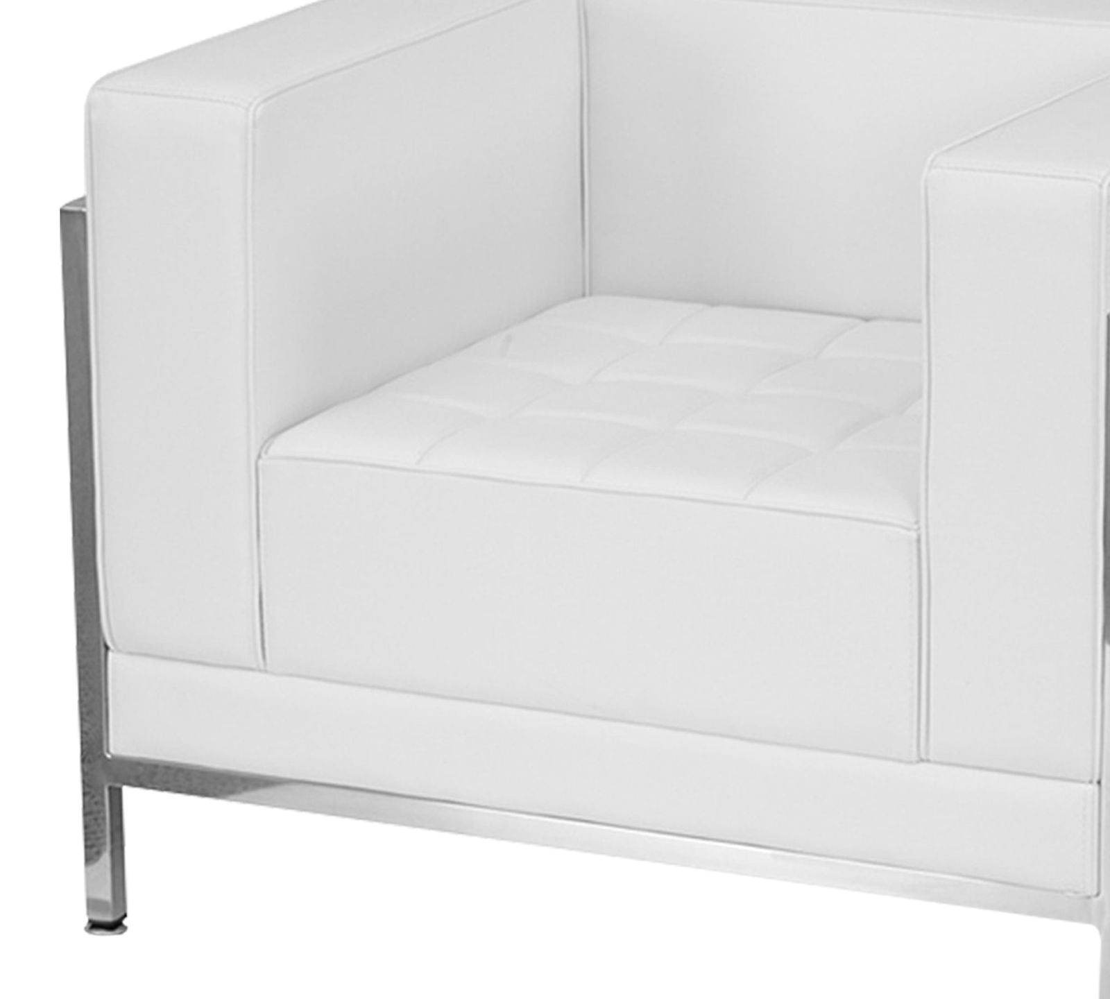 Cushioned Leatherette Sofa with Meta Legs -