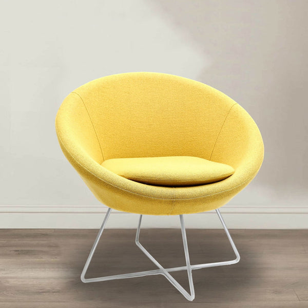 Cushioned Lounge Chair with Cross Wire Frame Base