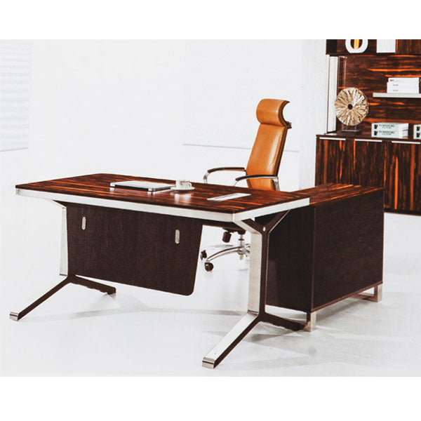 Executive Table with Drawer & Openable Shutter with Metal Leg