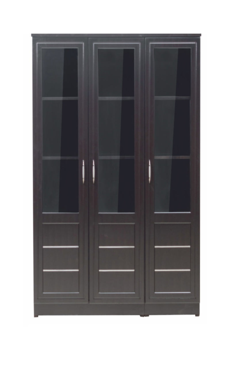 Wooden Filing & Book Storage Cabinet with Glass Door