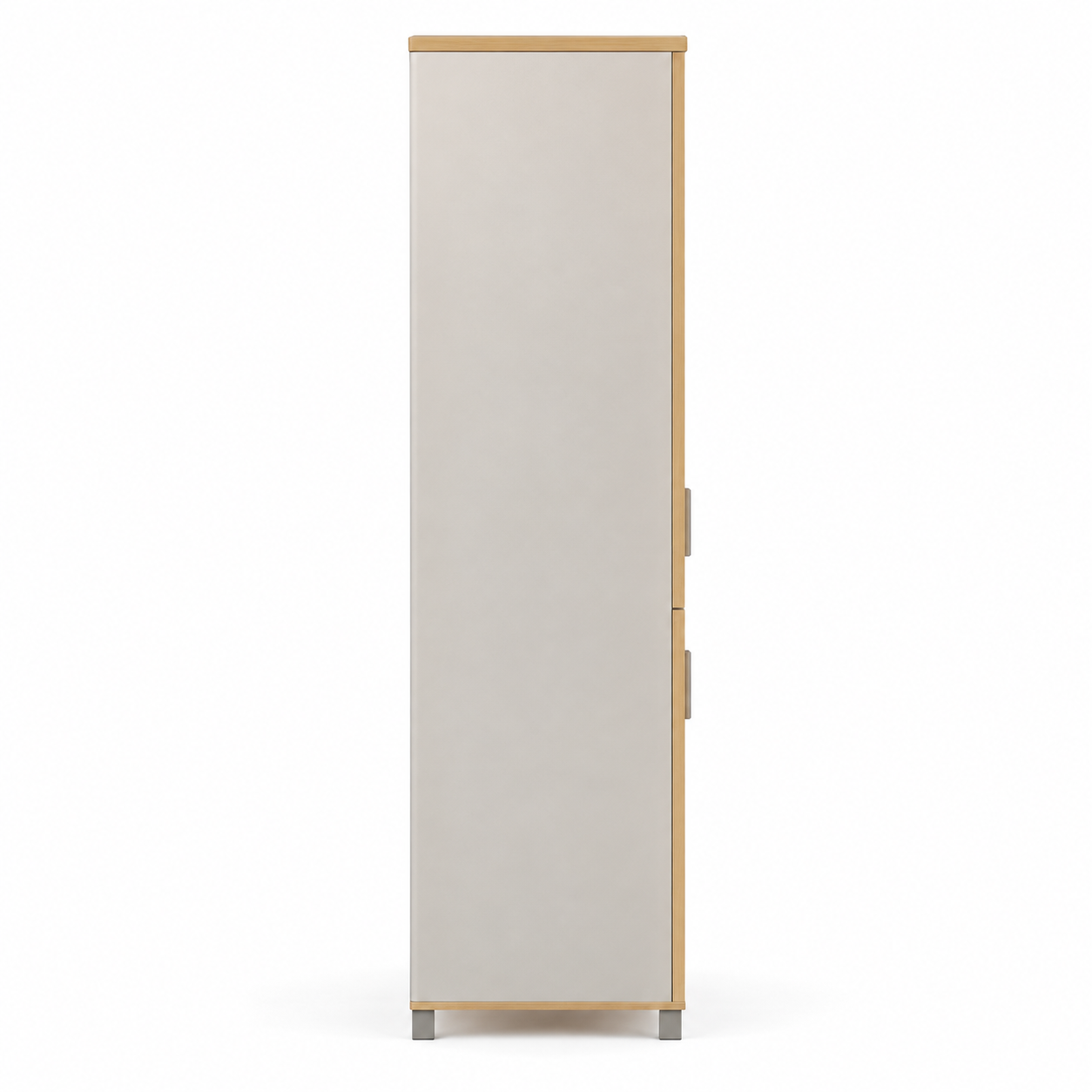 Modern Home Storage Cabinet with 4 Doors, Tall and Lower Storage, Slim Handles and Raised Base for Office, Study and Workspace Areas