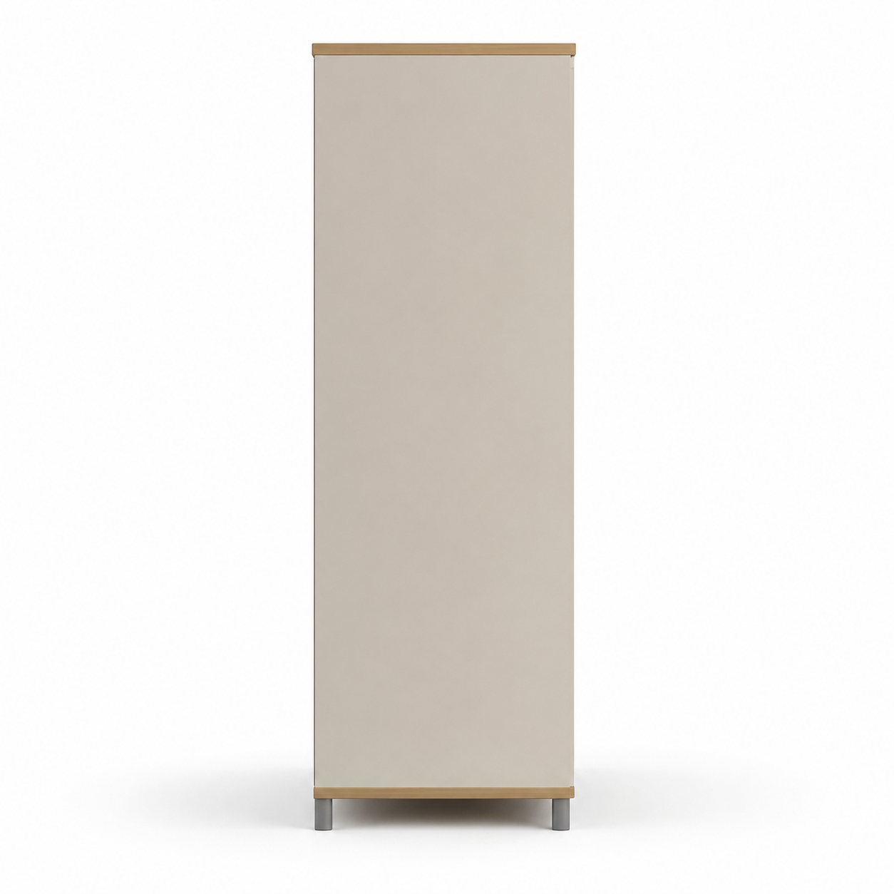 Modern Home Storage Cabinet with 4 Doors, Tall and Lower Storage, Slim Handles and Raised Base for Office, Study and Workspace Areas
