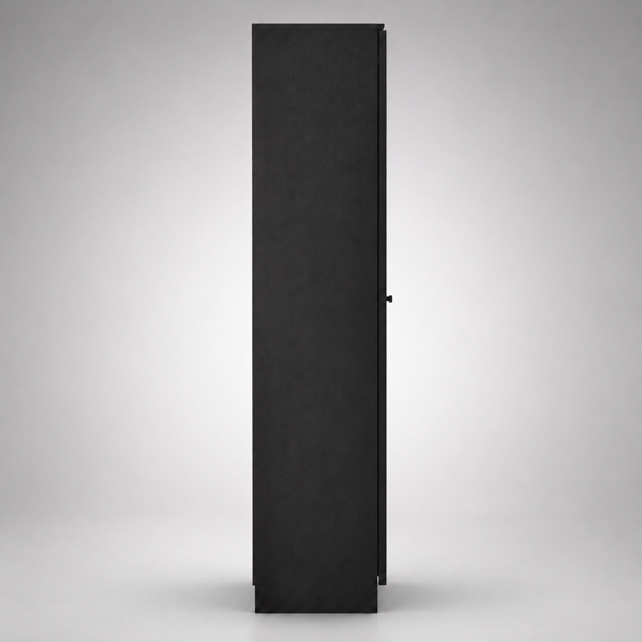 Modern Tall Bookcase with Four Glass Doors, Multiple Display Shelves and Metal Handles in Elegant Black Finish