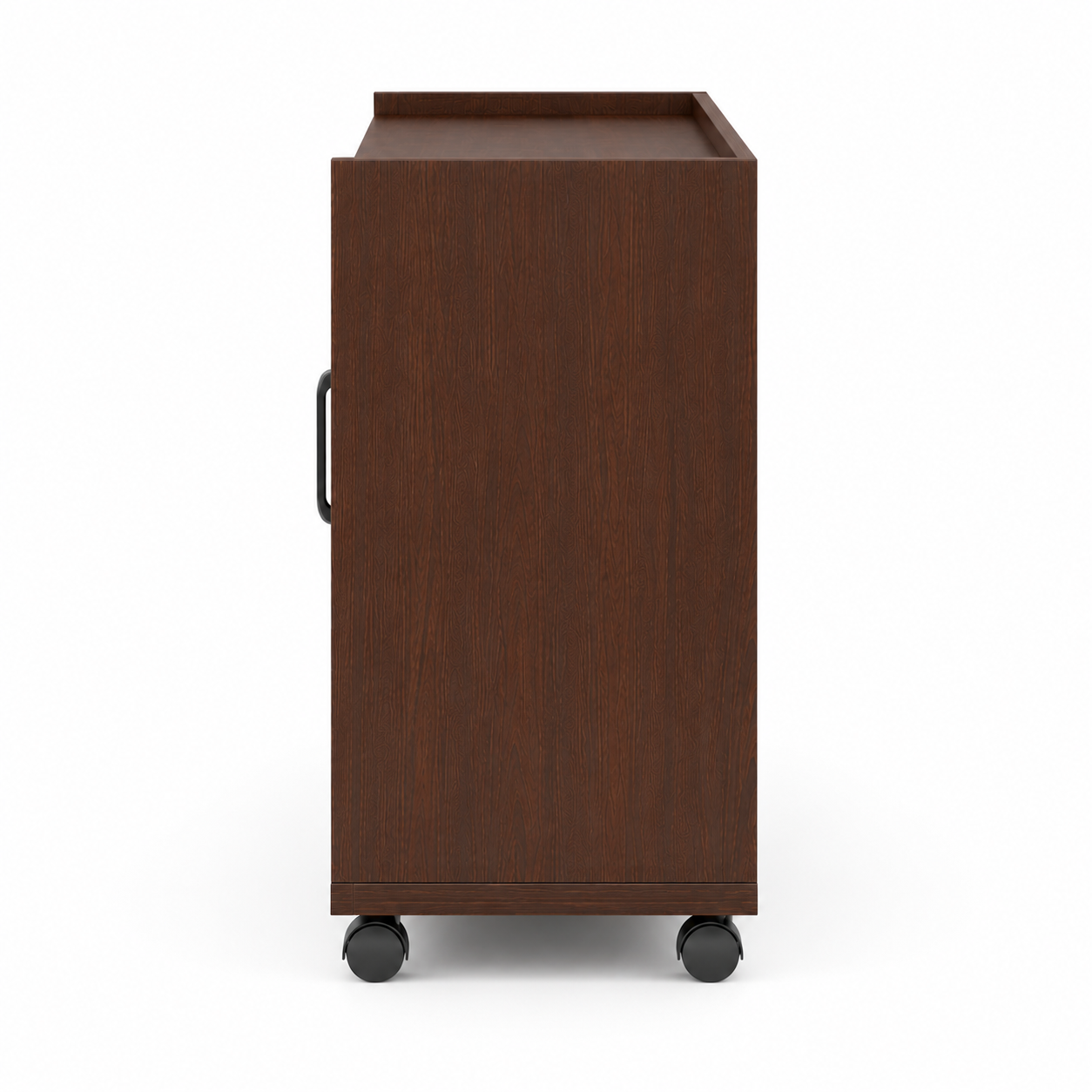Wooden 1-Door Storage Cabinet with Fixed Shelves, Pre-Laminated Particle Board, Castor Wheels for Easy Mobility