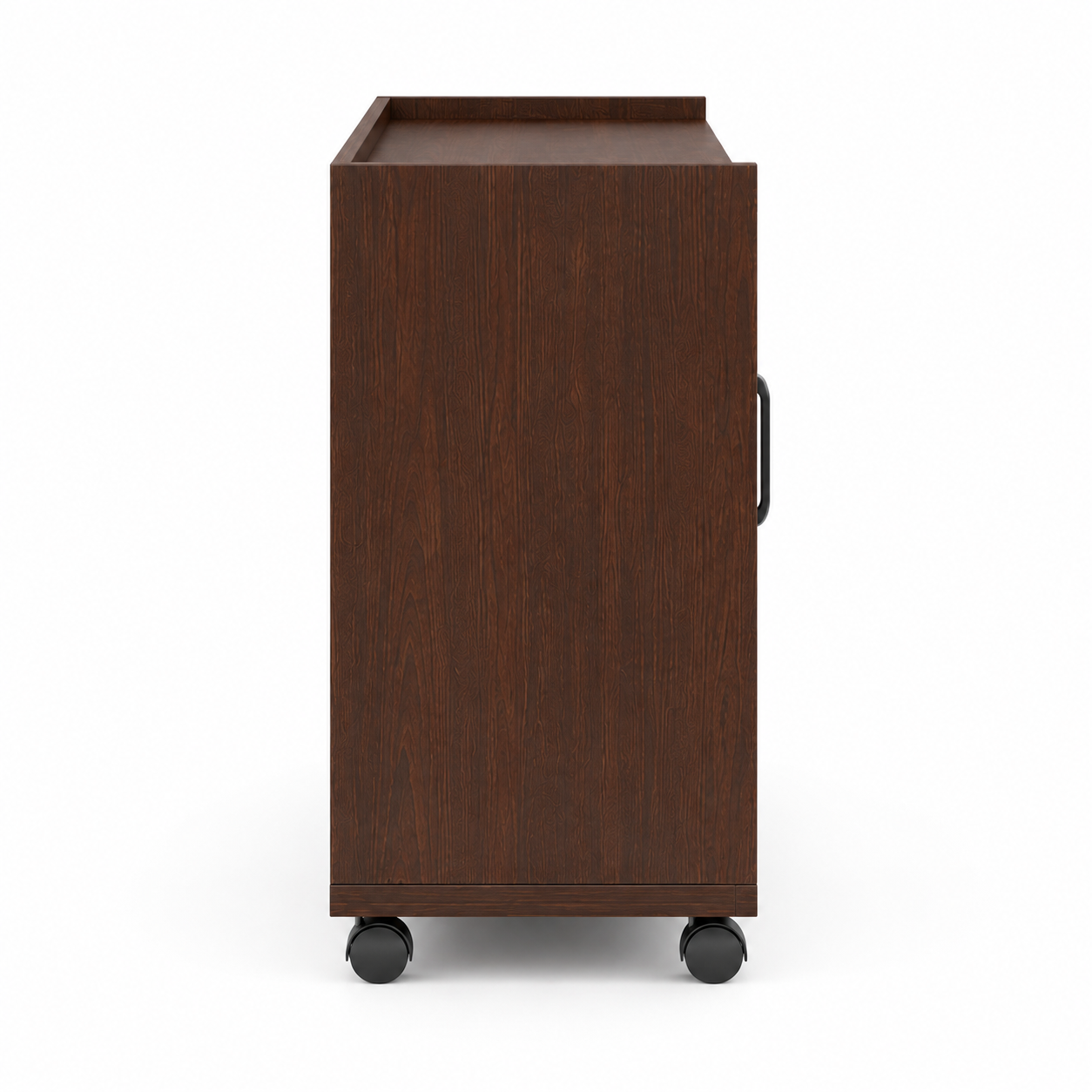 Wooden 1-Door Storage Cabinet with Fixed Shelves, Pre-Laminated Particle Board, Castor Wheels for Easy Mobility