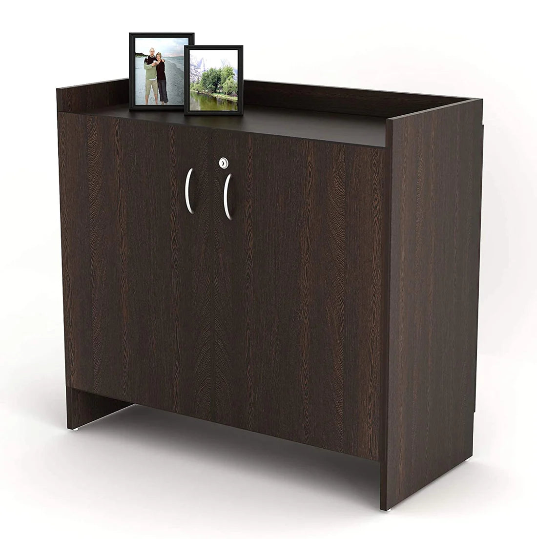 Wooden Storage Cabinet in Prelaminated Particle Board with 2 Openable Door
