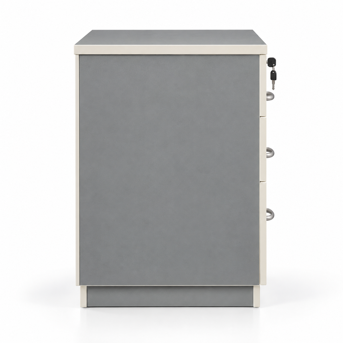 3 Drawer Grey Office Filing Cabinet | Compact Storage Pedestal for Home & Office