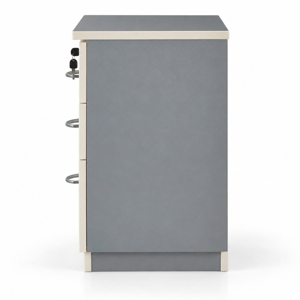 3 Drawer Grey Office Filing Cabinet | Compact Storage Pedestal for Home & Office
