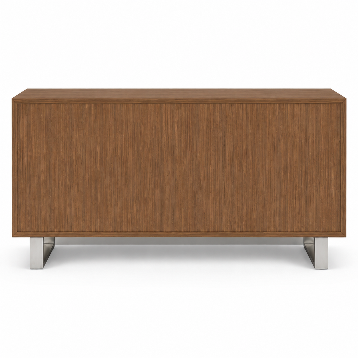 Wooden 4-Door Cabinet with Metal Handle, Made In Pre-Laminated Particle Board with Metal Leg Base