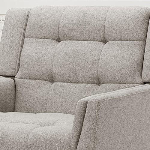 Dark Gray Tufted Polyester  2 & 1 Seater SOFA with Tapered Wood Legs -
