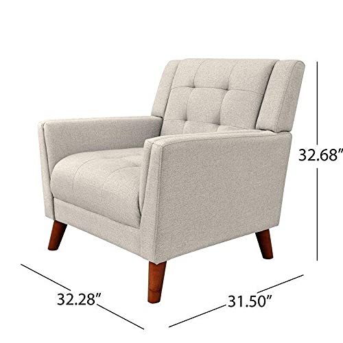 Dark Gray Tufted Polyester  2 & 1 Seater SOFA with Tapered Wood Legs -