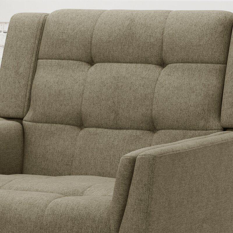 Dark Gray Tufted Polyester  2 & 1 Seater SOFA with Tapered Wood Legs -