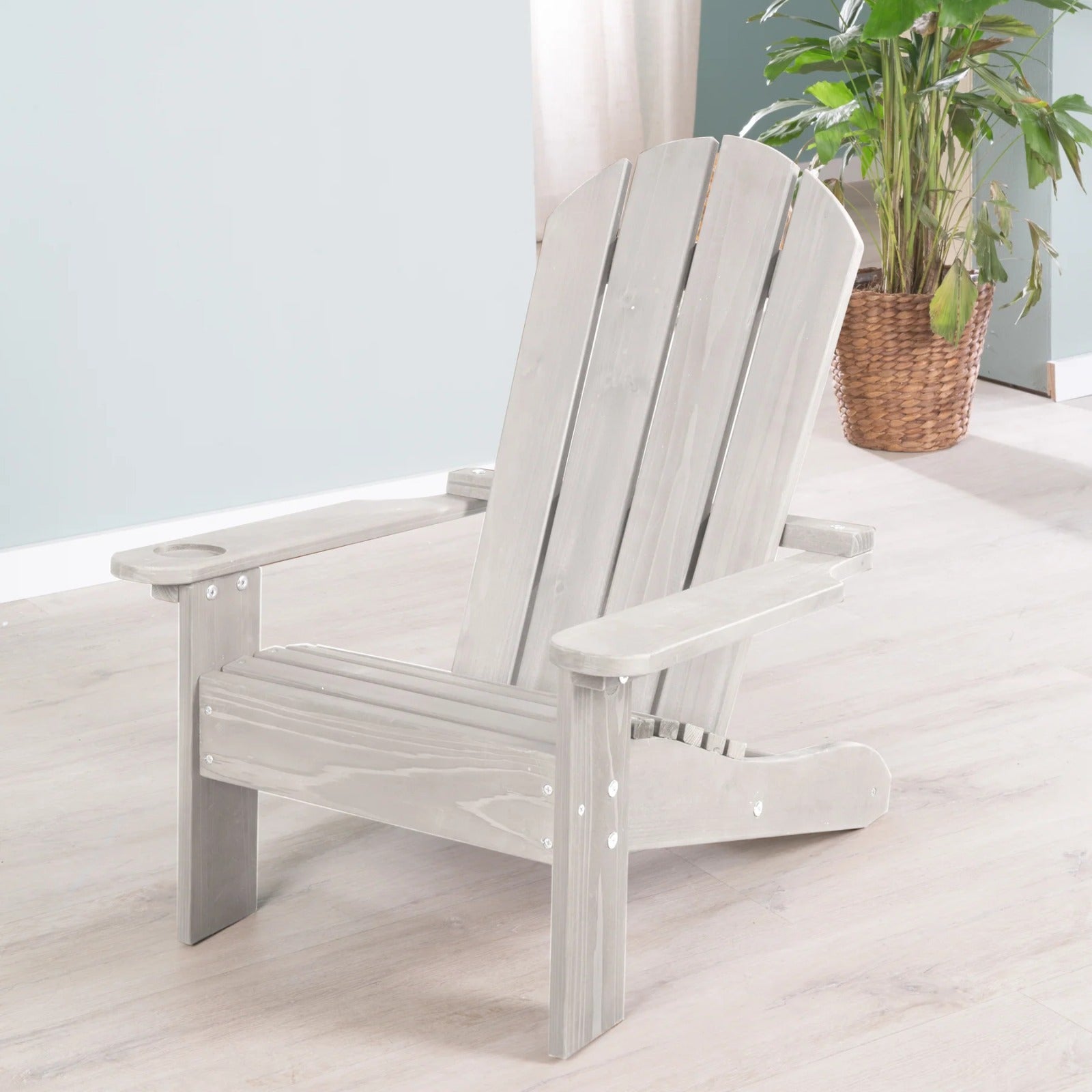Outdoor Kids Deck Chair – Gray Wooden Garden Seating