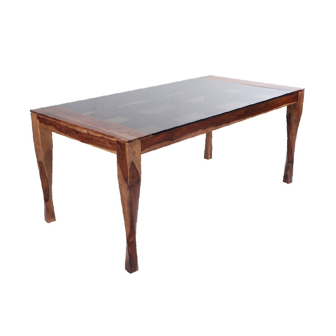 Dining Chair & Table Set of 6 Wooden Frame Base -