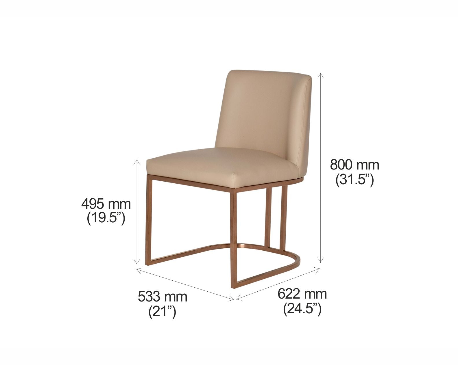 Dining Chair with Steel Frame Base -
