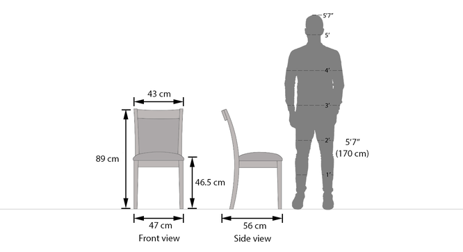 Dining Chair with Wooden Frame Base -
