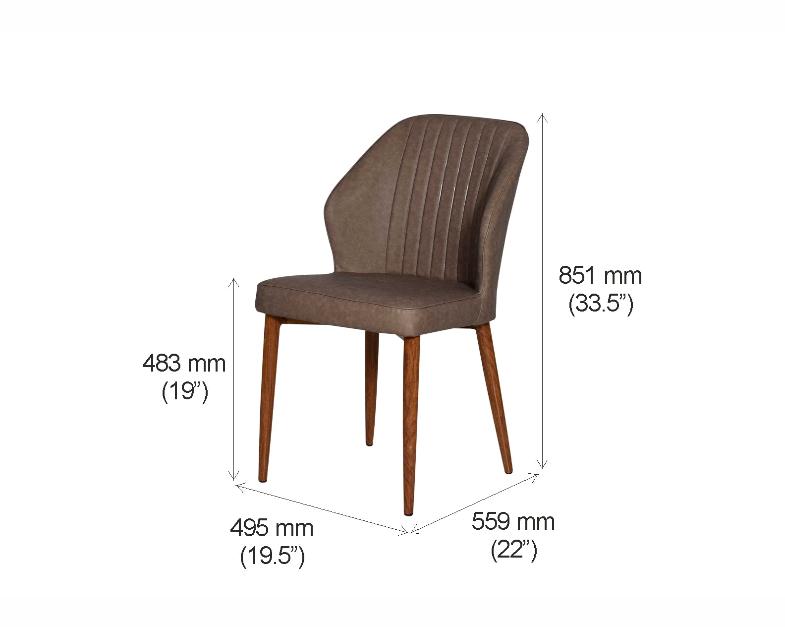Dining Chair with Wooden Frame Base -
