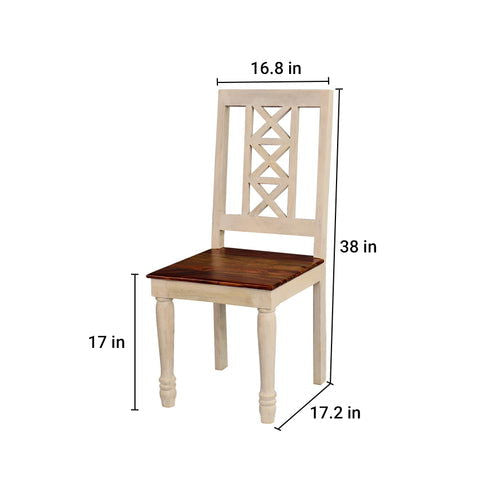 Dining Table Chair Set of 4 with Wooden Frame Base -