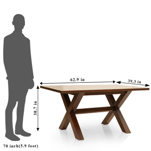 Dining table chairs set of 6 With Wooden Frame Base -