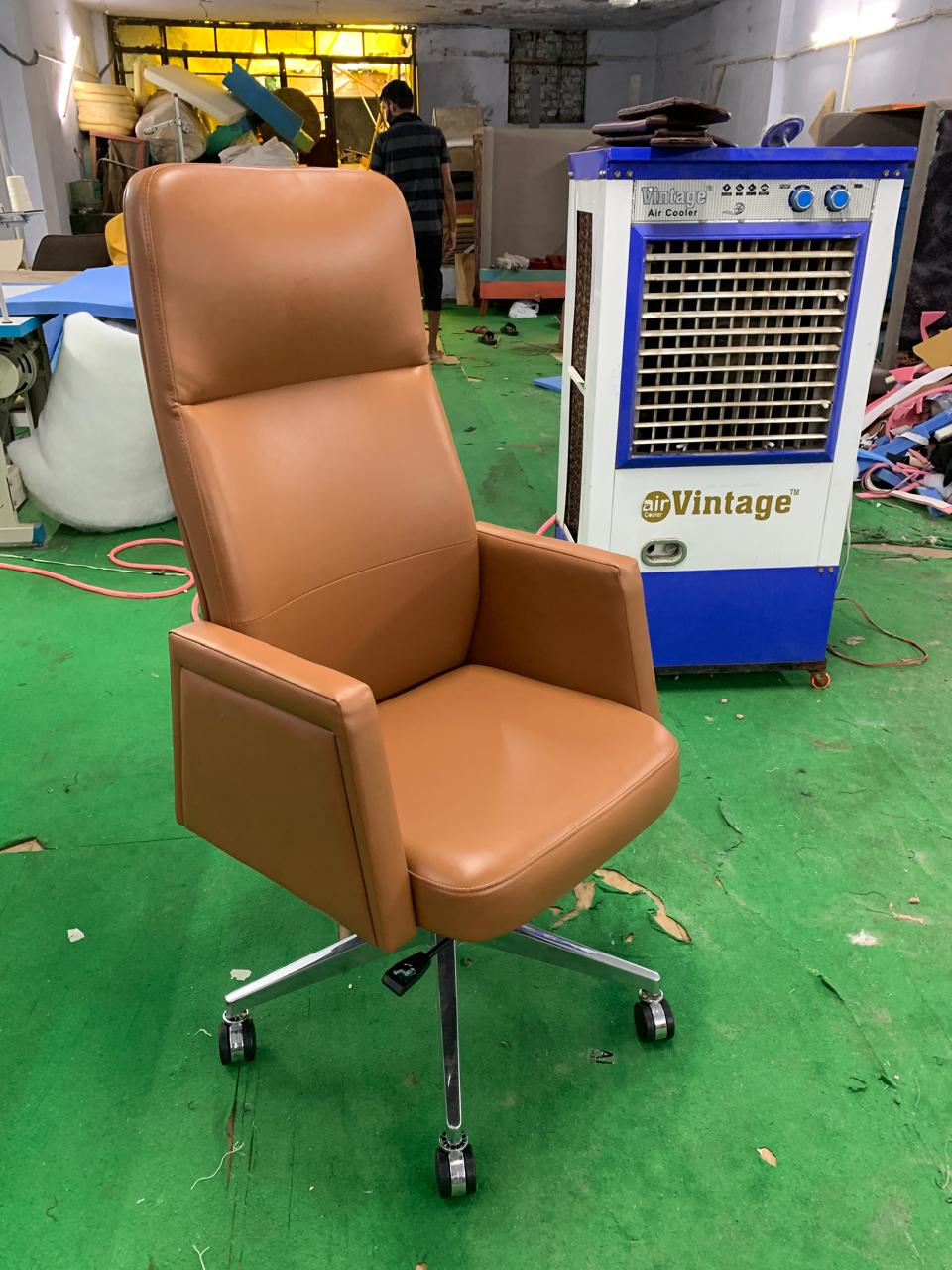 Director Chair in High Back with Chrome Base -