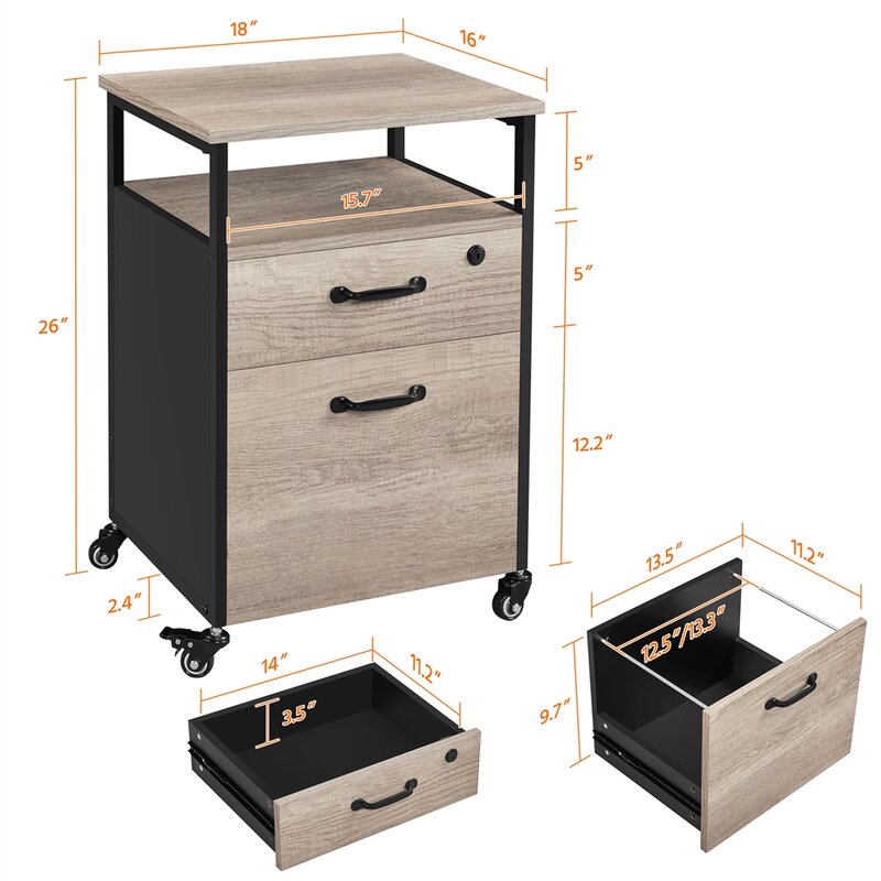 Drawer and Pedestal with Wheel Base -