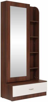 Dressing Unit with Storage in White and Brown Color -