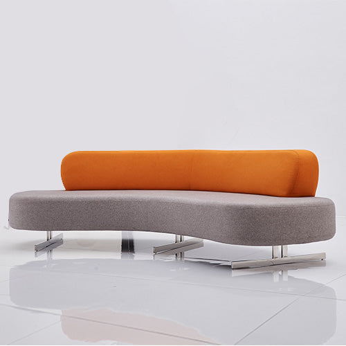 Couch Sofa Bed For Home Furniture Premium Upholstery Durable Design for Living Room and Office -Grey and orange