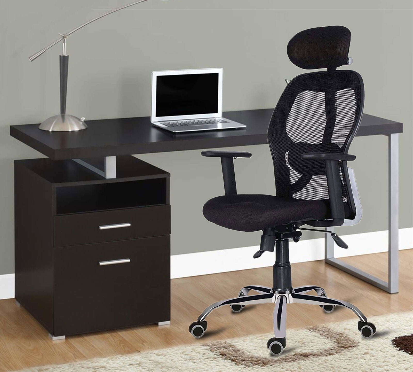 Executive Chair with Chrome Base and High Back -