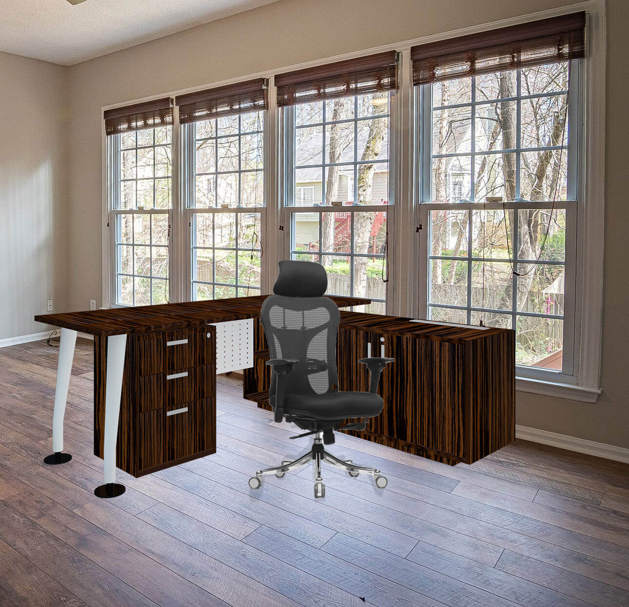 Executive Office Table Desk With The Metal Legs Base & Top Particle Board -
