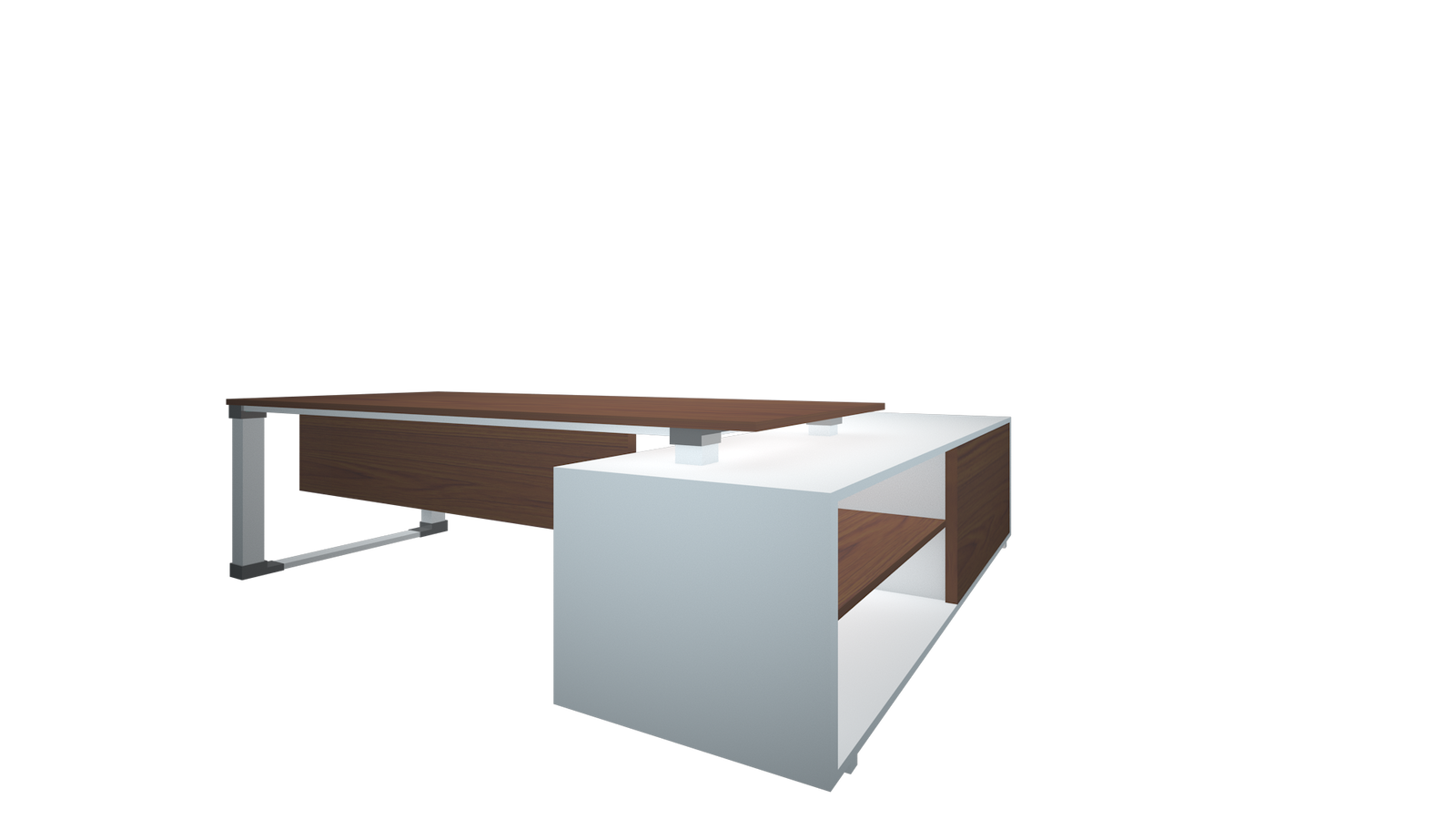 Executive Table L-shape with Metal Frame & Top Particle Board -