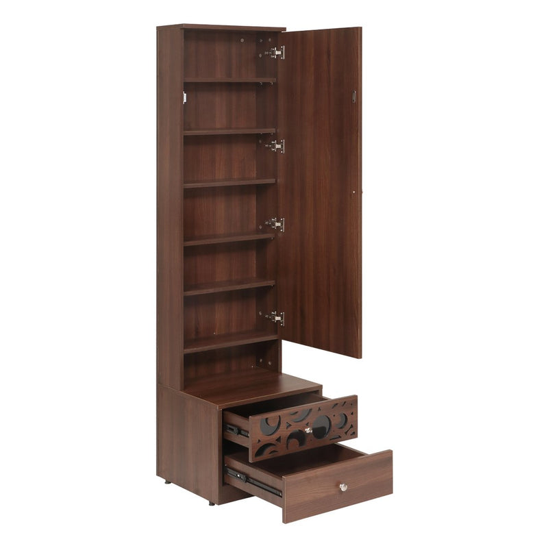 Engineer wood Dressing Table With Mirror (Walnut)