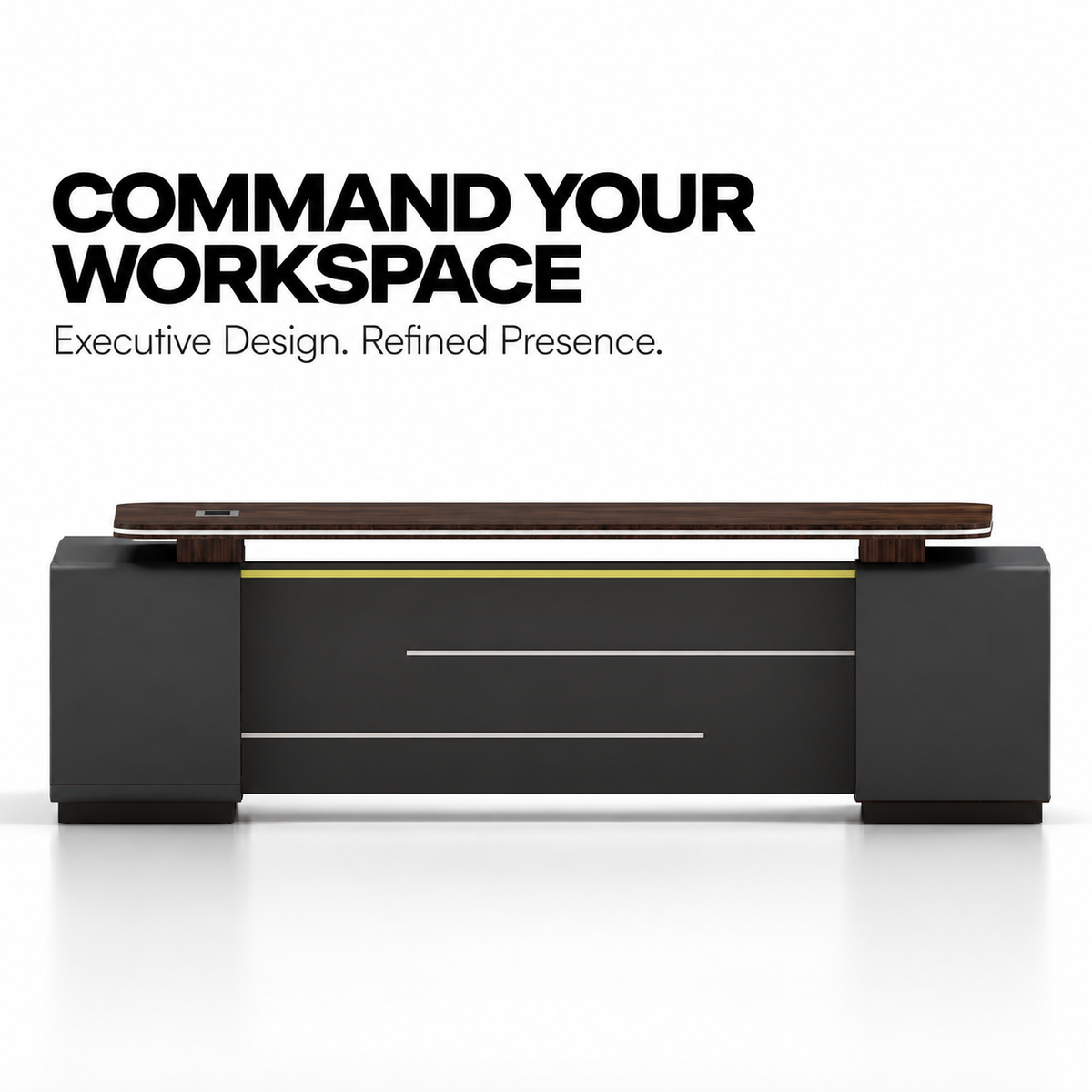 Luxury L Shape Director Office Table with Side Storage Unit, Premium Cabin Table for CEO, Director, MD Office Furniture