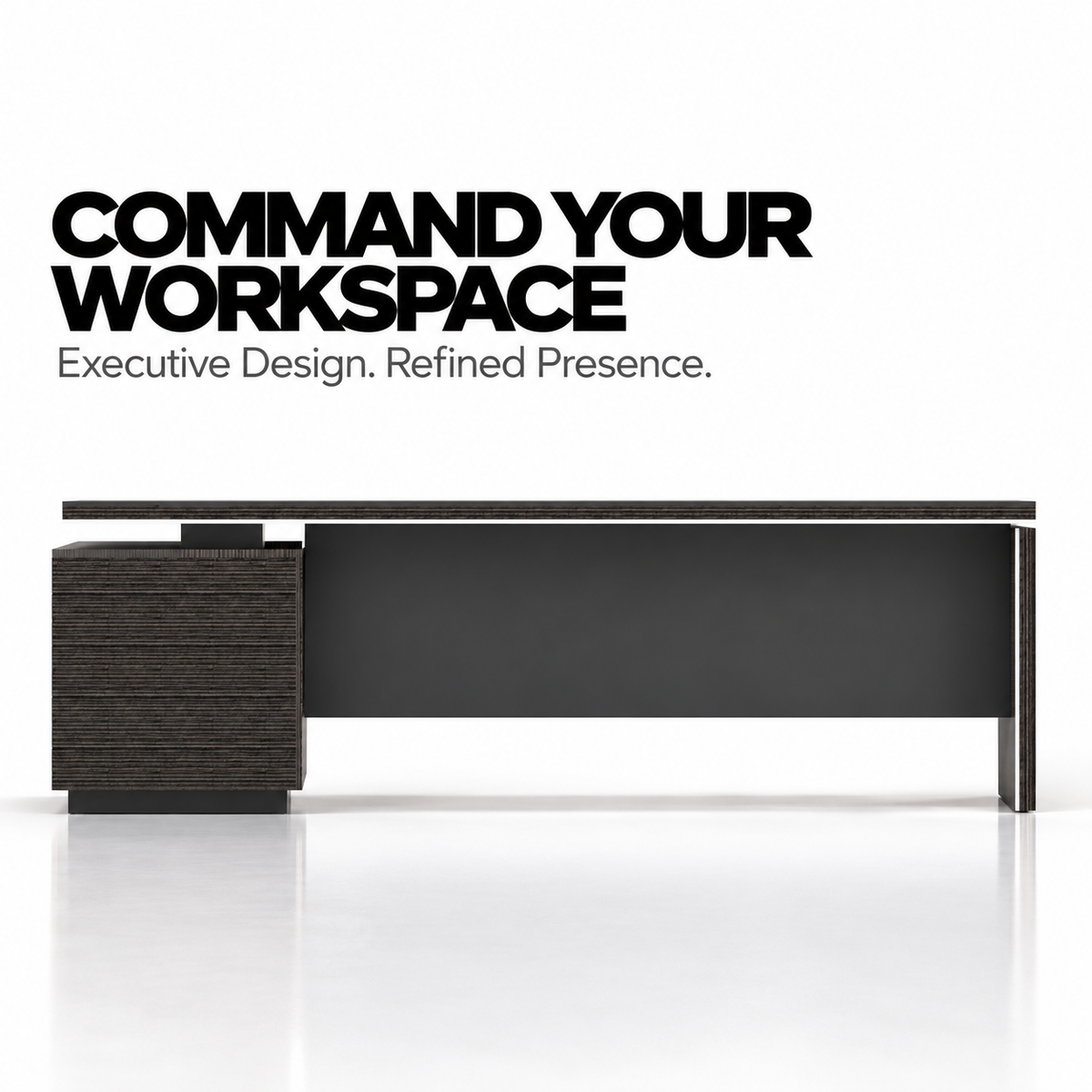 Director Office Table with Side Organizer , Modern Executive Desk for CEO, Manager and Corporate Workspace Furniture