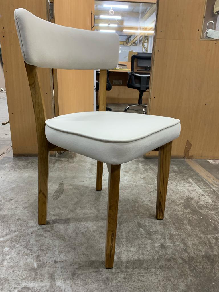 Fabric Dining Chair with Wooden Frame Base -