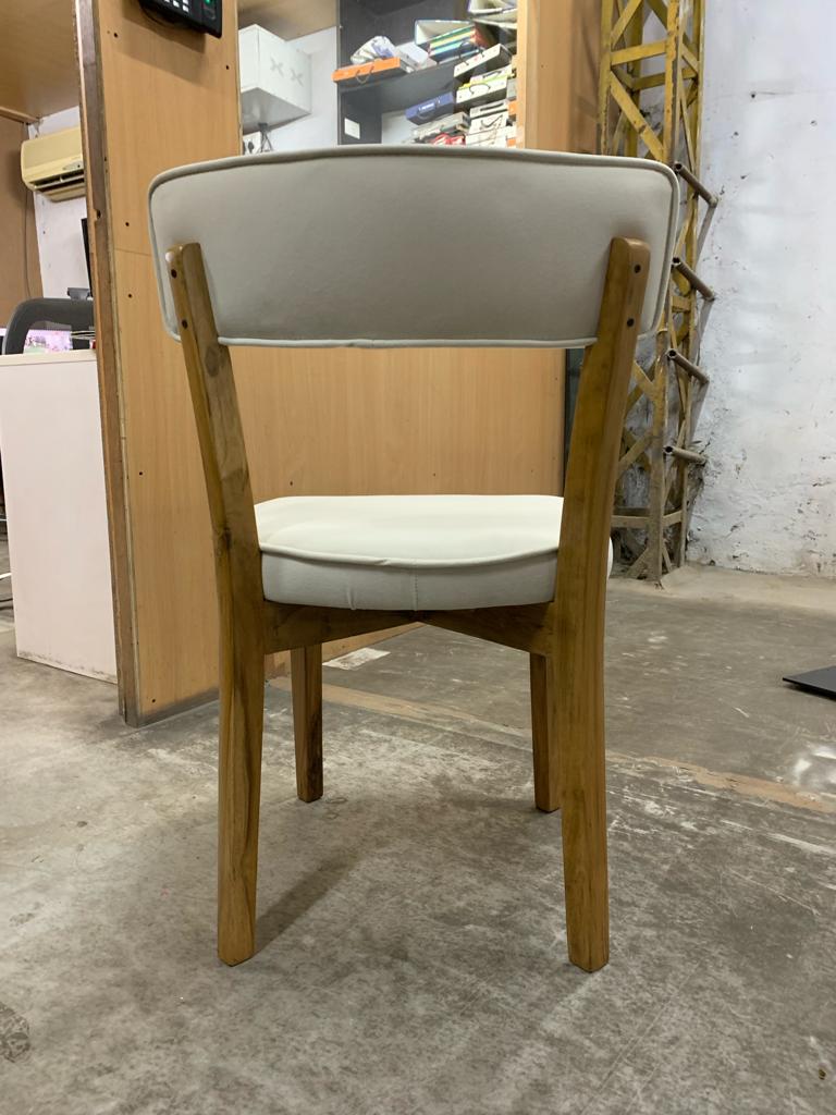 Fabric Dining Chair with Wooden Frame Base -