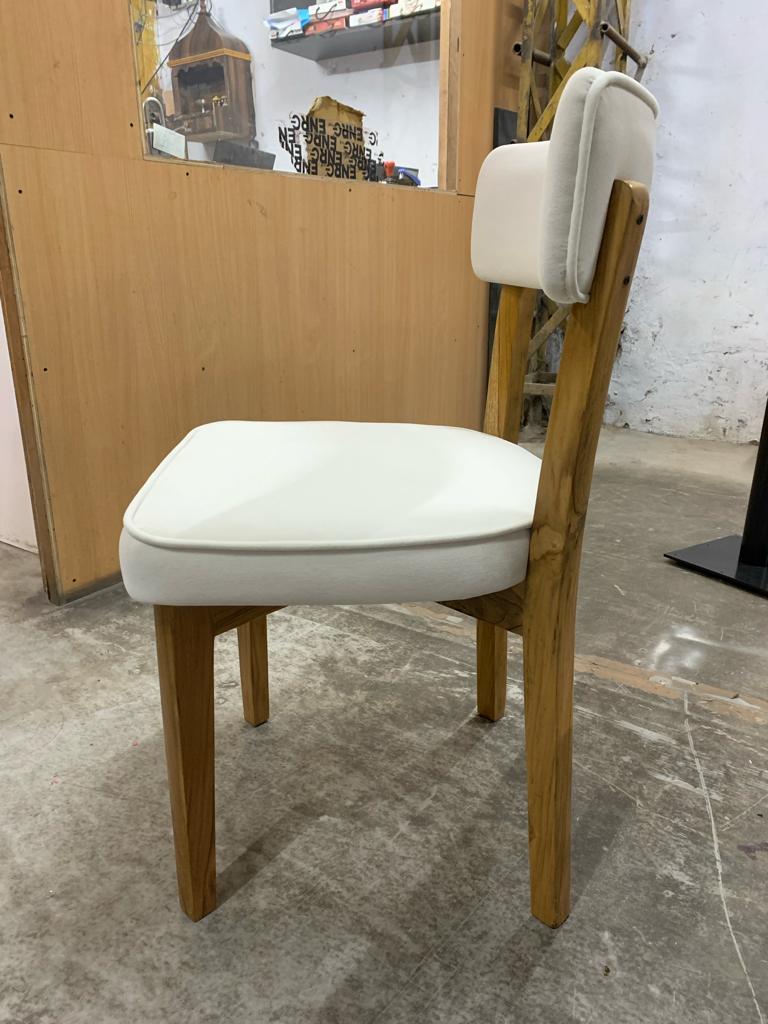 Fabric Dining Chair with Wooden Frame Base -