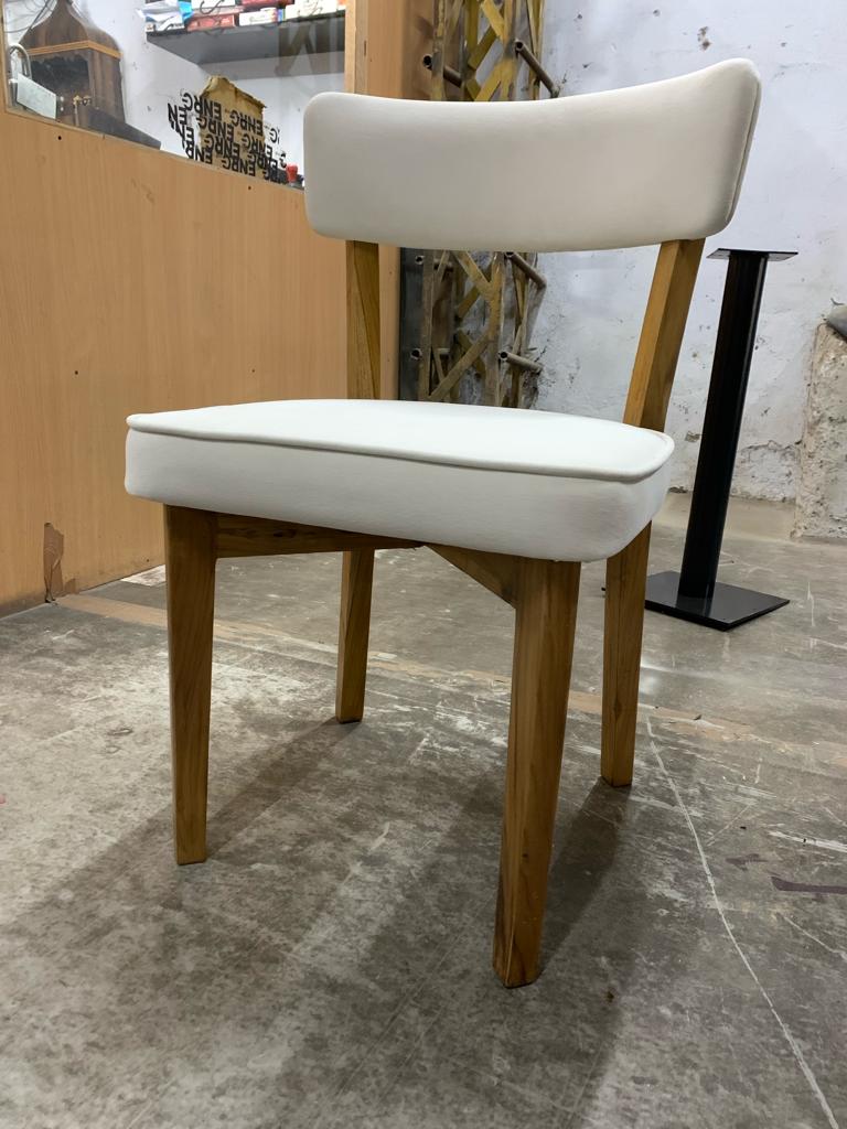 Fabric Dining Chair with Wooden Frame Base -