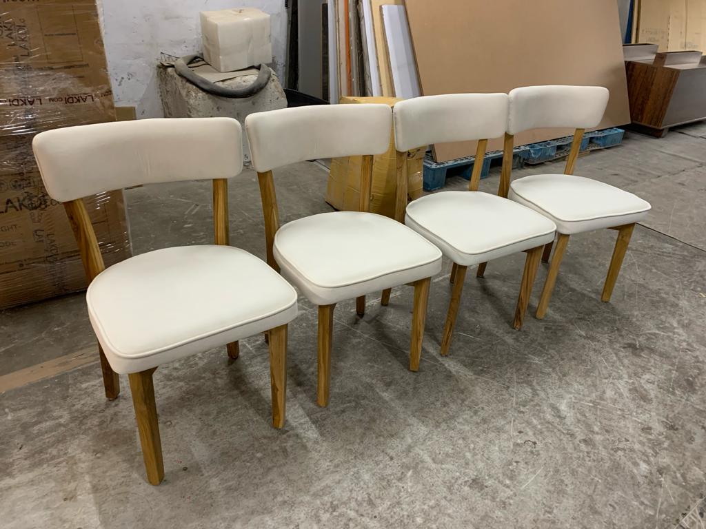 Fabric Dining Chair with Wooden Frame Base -