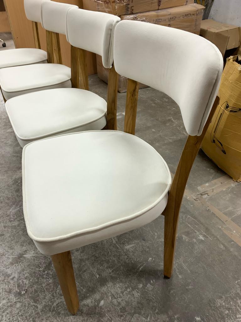 Fabric Dining Chair with Wooden Frame Base -