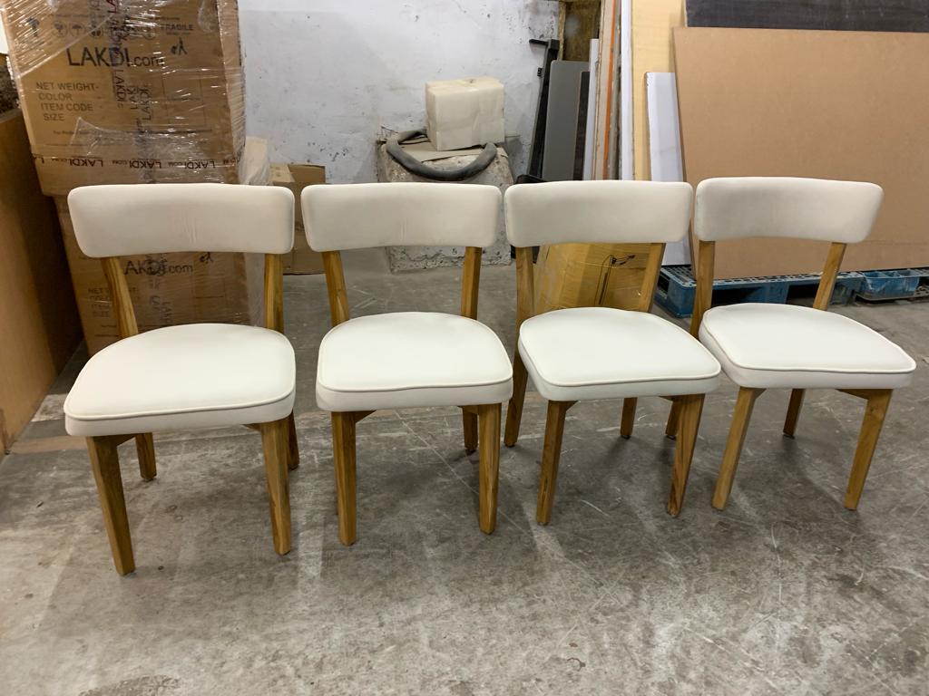 Fabric Dining Chair with Wooden Frame Base -