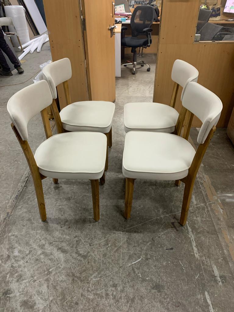 Fabric Dining Chair with Wooden Frame Base -