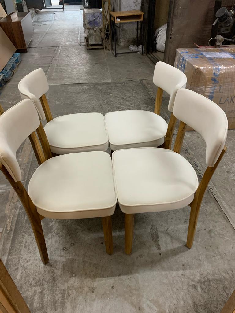 Fabric Dining Chair with Wooden Frame Base -
