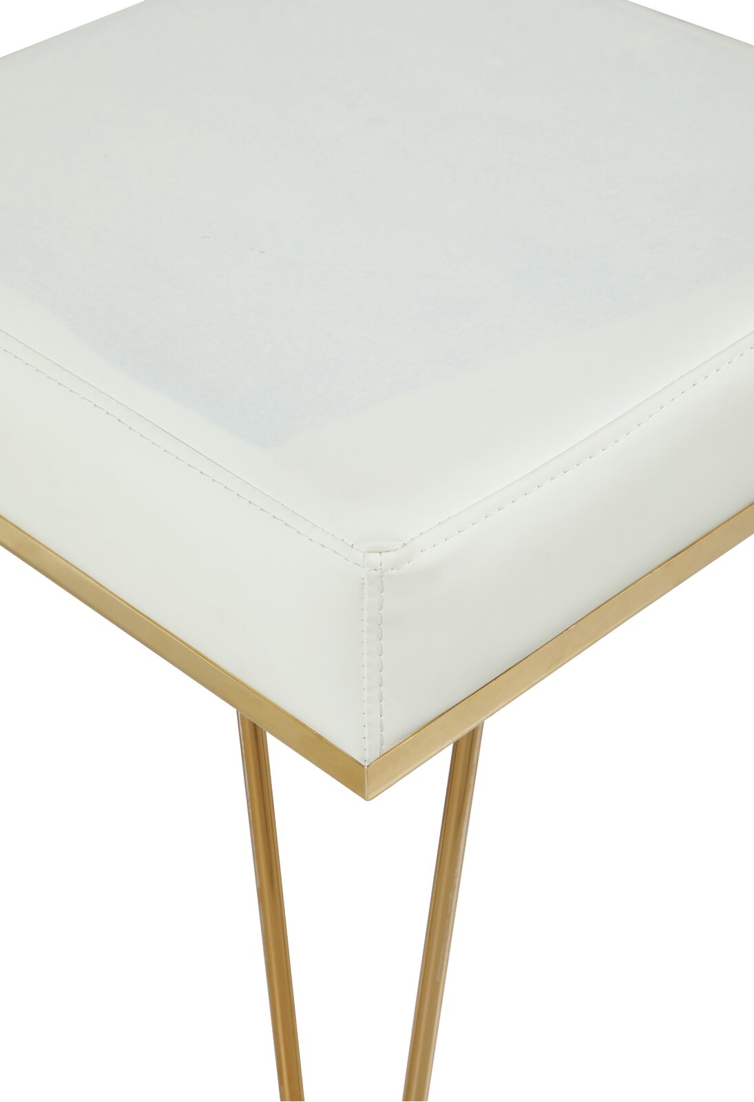 Fabric Upholstery & Metal Base Ottoman Pouffe -