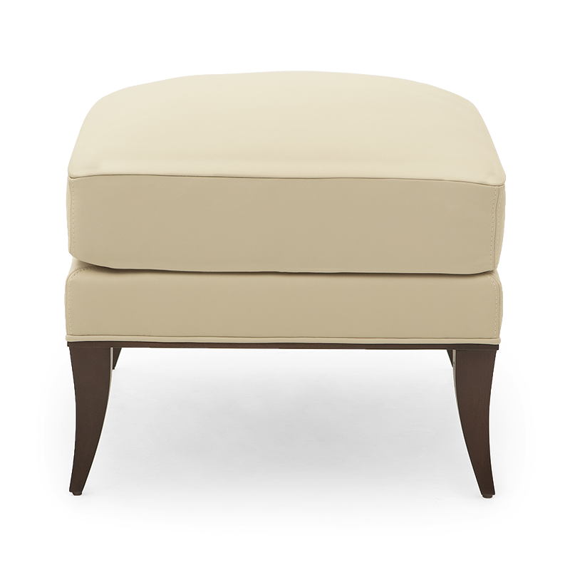 Fabric Upholstery & Wooden Ottoman -
