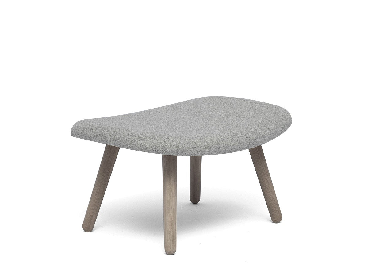 Fabric Upholstery & Wooden Ottoman -